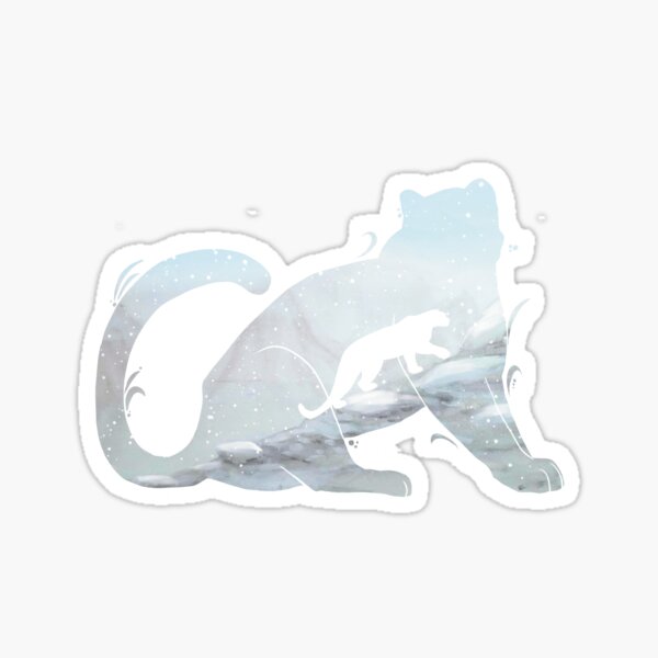 snow leopard silhouette Sticker