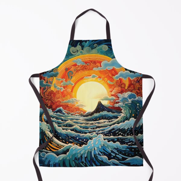Item preview, Psychedelic Trippy Hippy Stormy Ocean Illustration Art designed and sold by GrinGalore.