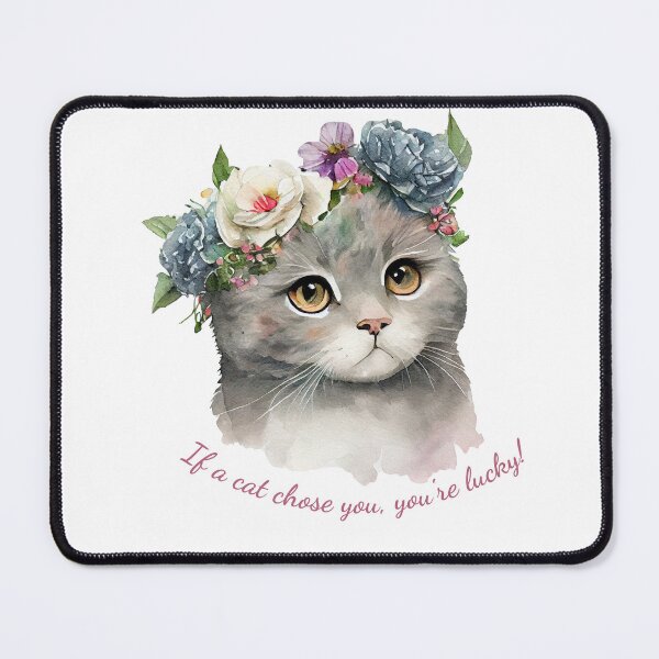 Item preview, Floral Cat with Lucky Message designed and sold by TolgaSal.