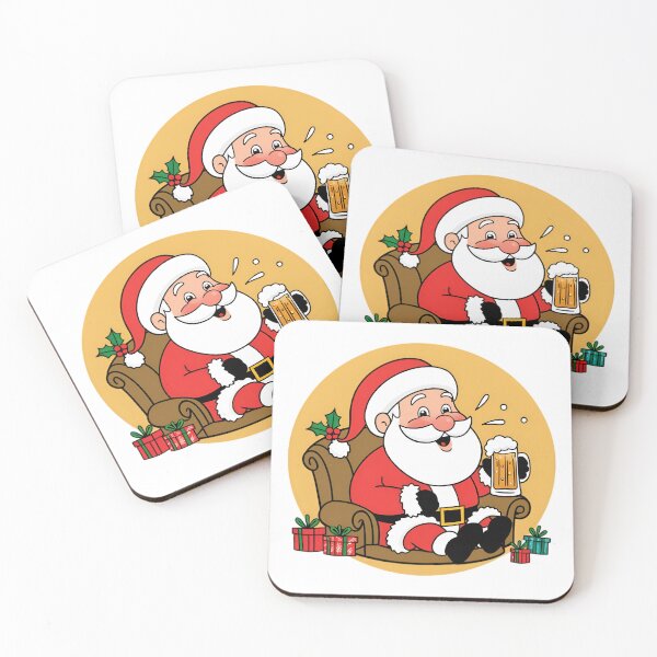 Item preview, Santa Claus drinks beer designed and sold by BearsAndSkulls.