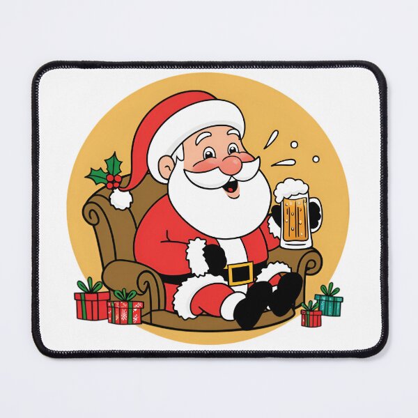 Item preview, Santa Claus drinks beer designed and sold by BearsAndSkulls.
