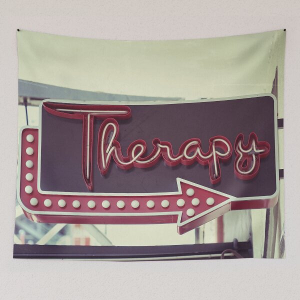 Item preview, Therapeutic Neon Sign Art Print - Vintage-Inspired Photography designed and sold by FraireDesign.
