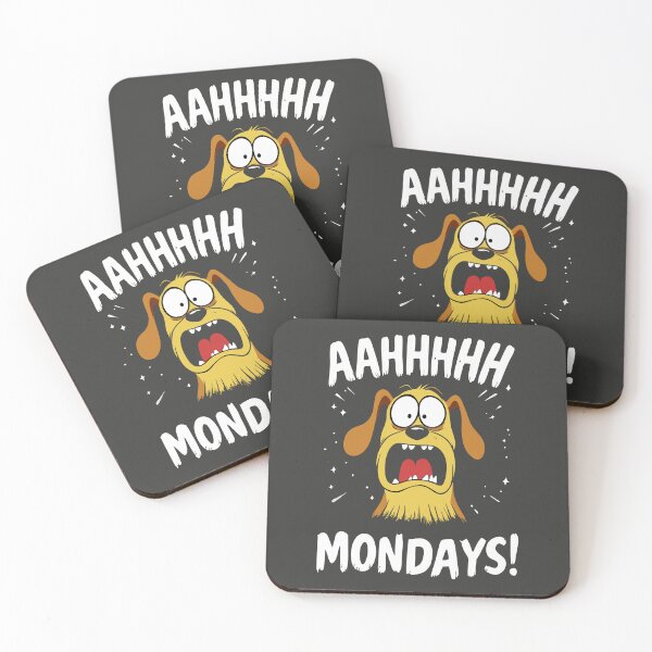 Item preview, Funny AAHHHHH MONDAYS! with Funny Face Dog - I Hate Mondays designed and sold by PurpleLoveStore.