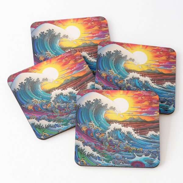 Item preview, Trippy Hippy Psychedelic Colorful Waves Illustration Art designed and sold by GrinGalore.