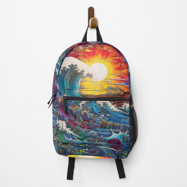Item preview, Trippy Hippy Psychedelic Colorful Waves Illustration Art designed and sold by GrinGalore.