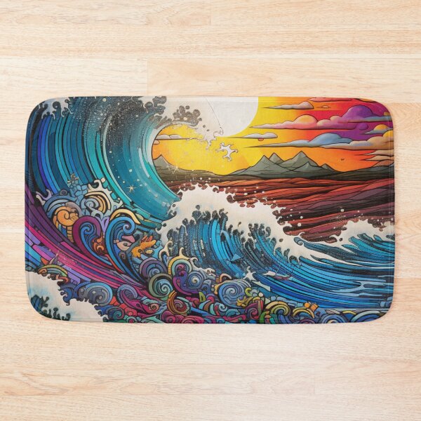 Item preview, Trippy Hippy Psychedelic Colorful Waves Illustration Art designed and sold by GrinGalore.