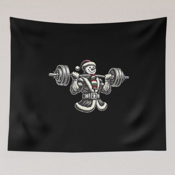 Item preview, Christmas Weightlifting Snowman Fitness designed and sold by LuminOrb.