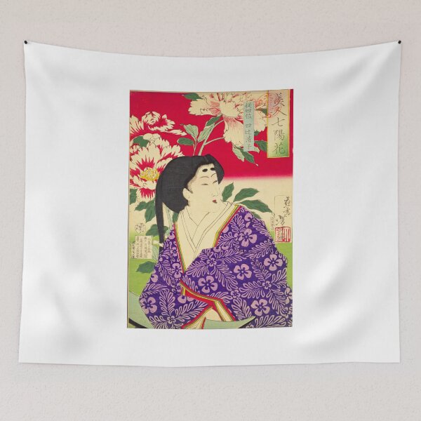 Item preview, Radiant Beauty and Peonies - Yoshitoshi's Masterpiece (1878) designed and sold by Kina-design.