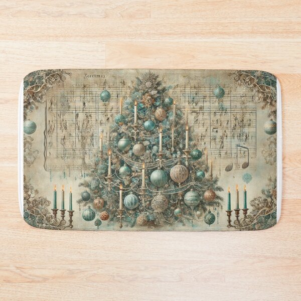 Item preview, Christmas tree design with an aged musical note background designed and sold by Meandmyshop.