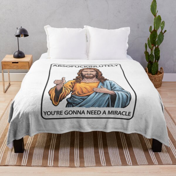 Item preview, Jesus Says, Absofuckinlutely, You Need a Miracle, funnyfits70, Humor, Funny, retro, vintages, funny quotes, animal humor, designed and sold by FunnyFits70.