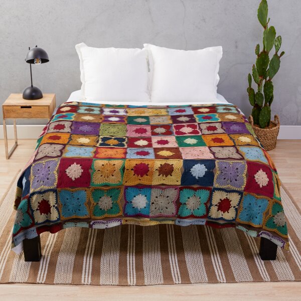 Item preview, knitted background granny square designed and sold by SolArt88.