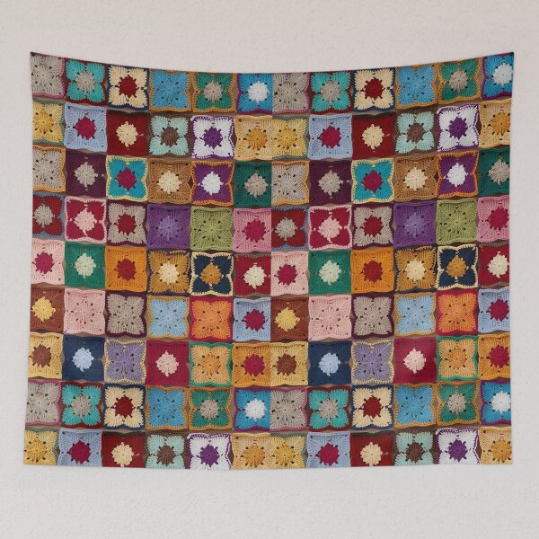 Item preview, knitted background granny square designed and sold by SolArt88.
