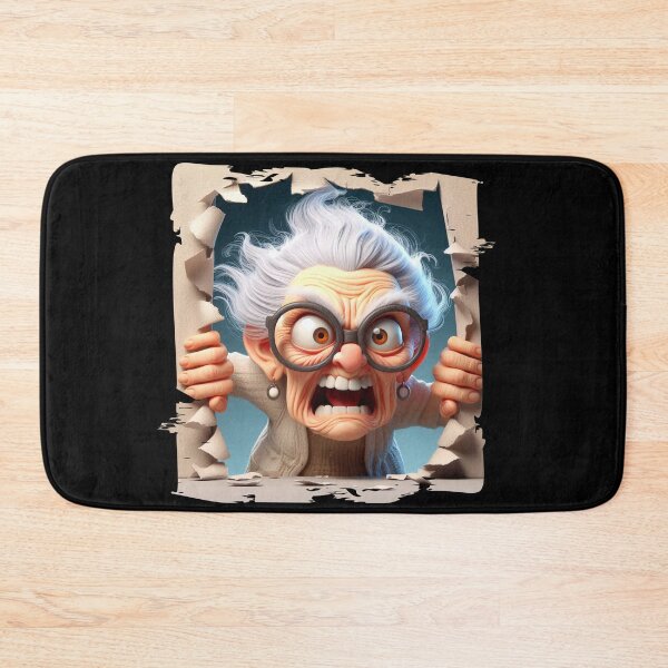 Item preview, Angry Grandma Peeking Through a Torn Hole – Humorous Art designed and sold by Hungry-Murphy.