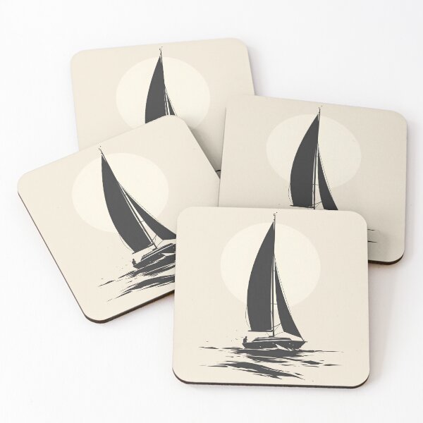 Item preview, Minimalist Sailboat Symbol - Geometric Nautical Design designed and sold by Windy-market.