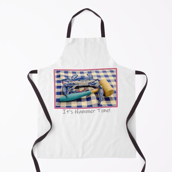 Item preview, It's Hammer Time Blue Crab with Hammer on Gingham tablecloth T-Shirt designed and sold by laughingwillows.