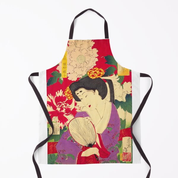 Item preview, Graceful Beauty with Peonies - Yoshitoshi's Timeless Elegance (1878) designed and sold by Kina-design.