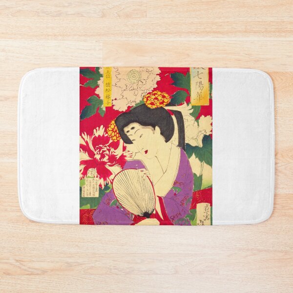 Item preview, Graceful Beauty with Peonies - Yoshitoshi's Timeless Elegance (1878) designed and sold by Kina-design.