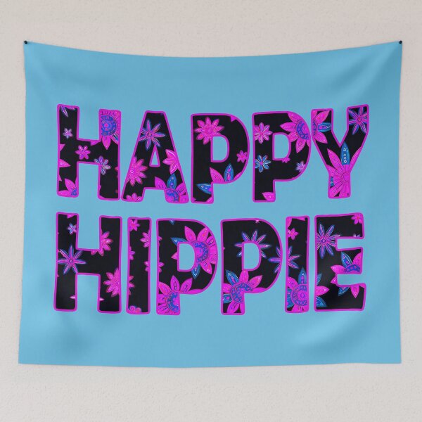 Item preview, Flower Power Happy Hippie Words Free Spirit Hippie Vibes 1 of 4 designed and sold by Beachy.