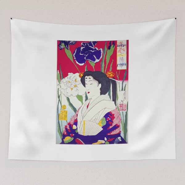 Item preview, Iris Elegance: Yoshitoshi's Floral Beauty (1878) designed and sold by Kina-design.