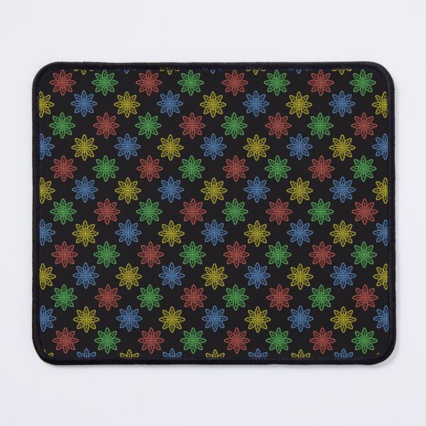 Item preview, Pattern of snowflakes "Inspiration" of different colors on a black background designed and sold by Cherevan.