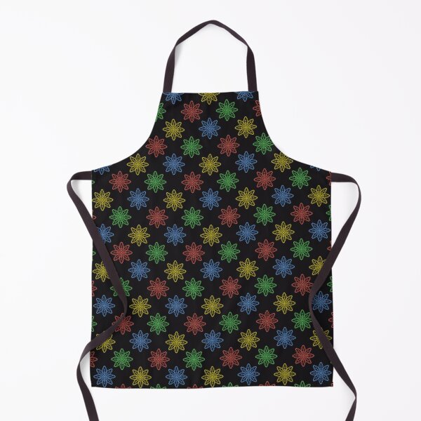 Item preview, Pattern of snowflakes "Inspiration" of different colors on a black background designed and sold by Cherevan.
