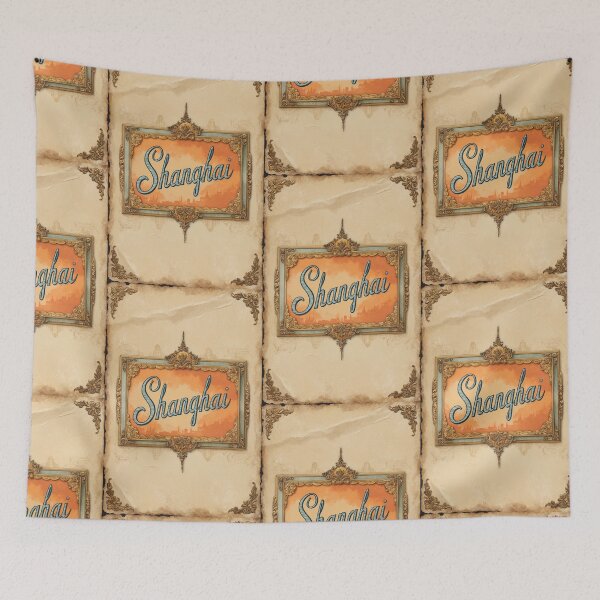 Item preview, Shanghai China Vintage Travel Retro Postcard Design designed and sold by TravelPostcardGems.