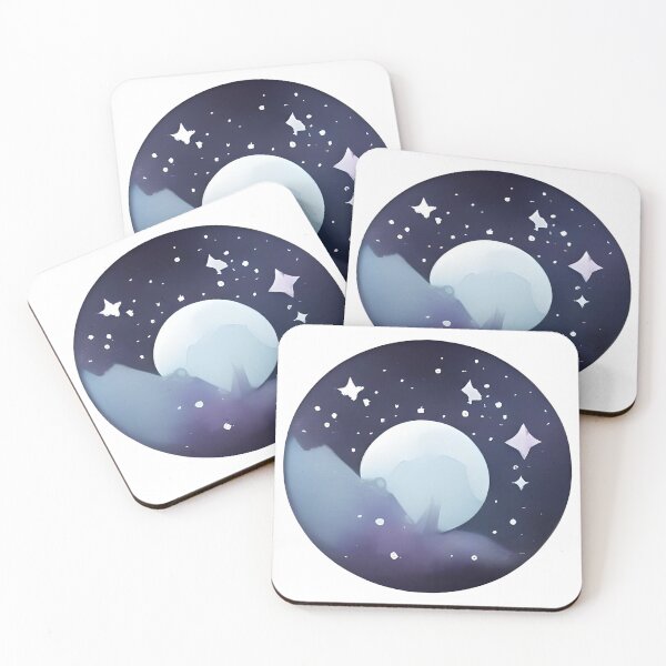 Item preview, Lunar Glow: Abstract Nightscape with Stars designed and sold by SavvyJuanDesign.