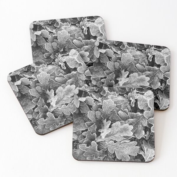 Item preview, Frosted oak leaves 2, monochrome designed and sold by paulboizot.