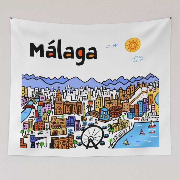 Item preview, Malaga, Spain designed and sold by Traveldrawings.