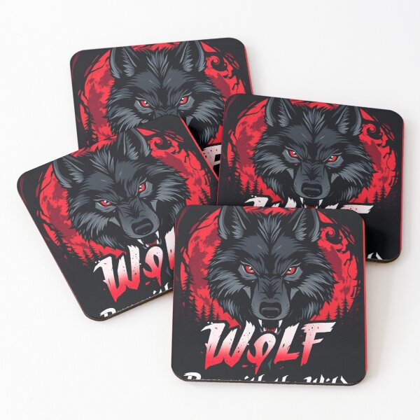 Item preview, Run With the Wild – Big Bad Wolf Bold Wolf and Red Moon Illustration designed and sold by emanuele6698.