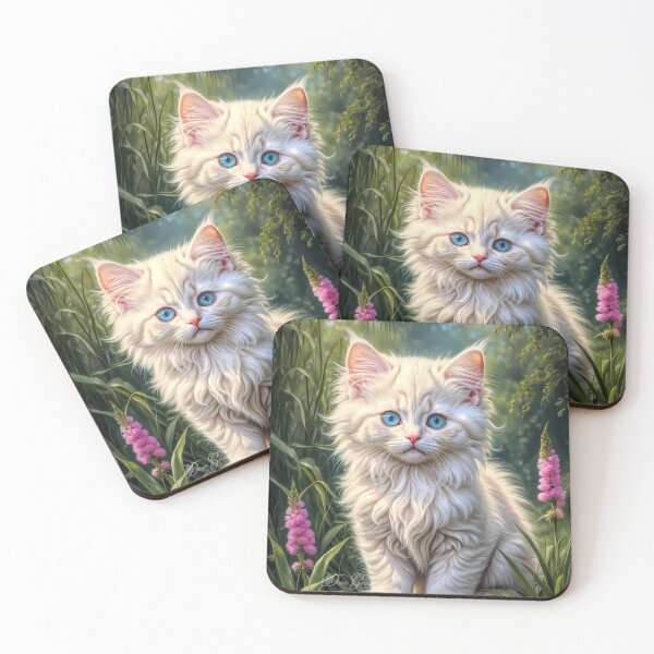 Item preview, Duchess Cream Angora Kitten Portrait Painting designed and sold by Heart and Soul Studio.