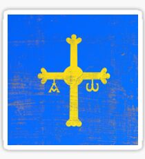 Scratched Asturias flag Sticker