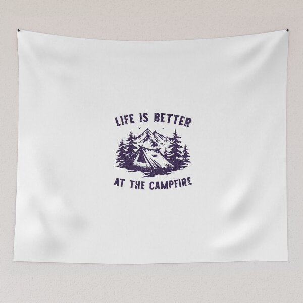 Item preview, Copy of Life is better at the campfire , camping tent t shirt vintage retro design designed and sold by spaceopy.