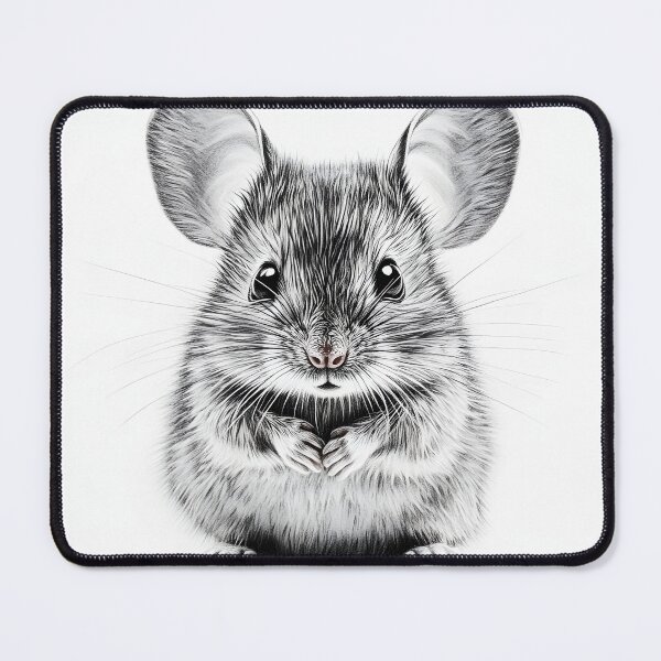 Item preview, Black and White Mouse Pencil Drawing designed and sold by Pencil-Art.
