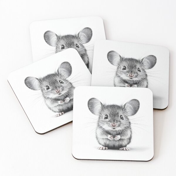 Item preview, Black and White Mouse Pencil Drawing designed and sold by Pencil-Art.
