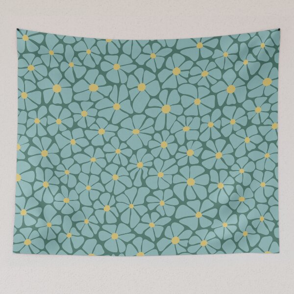 Item preview, Teal and Yellow Floral Cluster Design designed and sold by Elisabeth Coelfen.