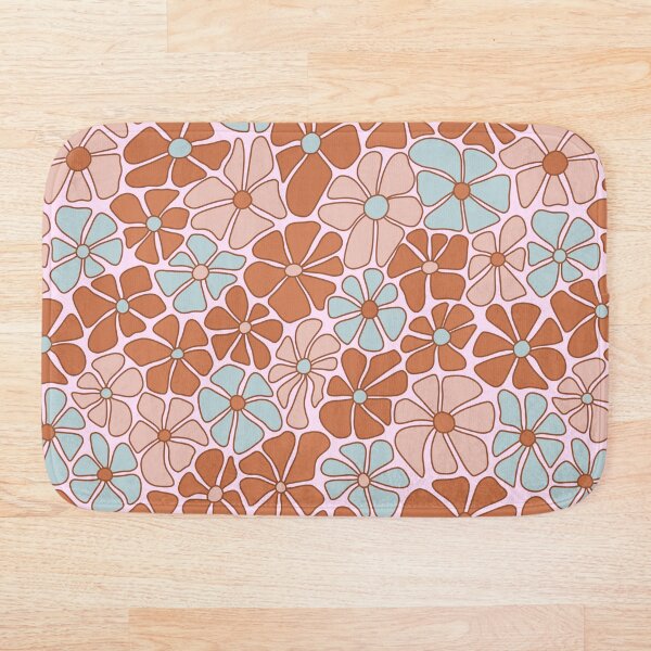 Item preview, Retro Floral with Warm and Soft Blue Accents designed and sold by Elisabeth Coelfen.