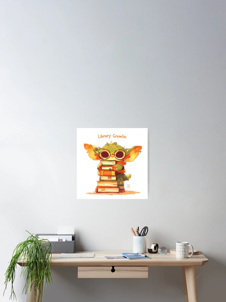Thumbnail 2 of 3, Poster, Library Gremlin designed and sold by Quirkyaesthetics.
