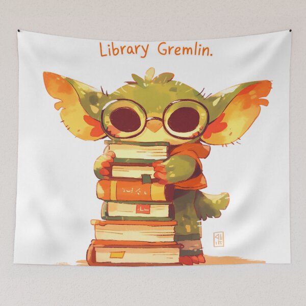 Artikelvorschau, Bibliotheksgremlin entworfen und verkauft von Nowshin Tasnim.