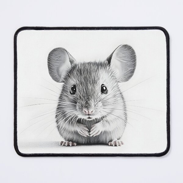 Item preview, Black and White Mouse Pencil Drawing designed and sold by Pencil-Art.