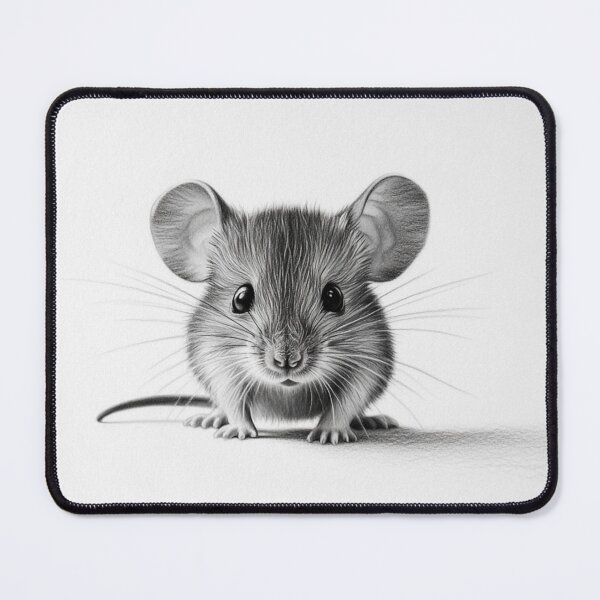Item preview, Black and White Mouse Pencil Drawing designed and sold by Pencil-Art.
