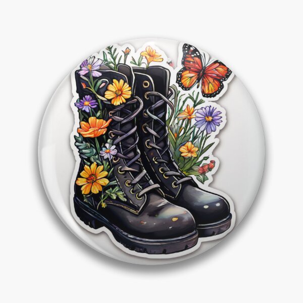 Item preview, Wildflower Warrior Boots: A Watercolor Illustration of Strength and Beauty designed and sold by Bohospiritart.