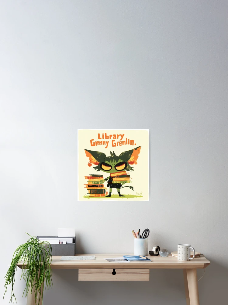 Thumbnail 2 of 3, Poster, Library Gremlin designed and sold by Quirkyaesthetics.