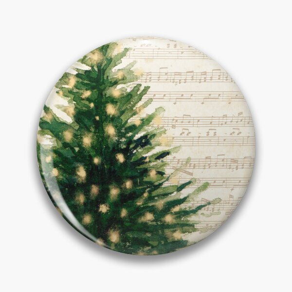 Item preview, Vintage Christmas tree on aged musical notes designed and sold by Meandmyshop.