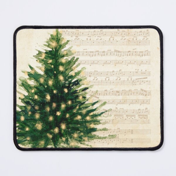 Item preview, Vintage Christmas tree on aged musical notes designed and sold by Meandmyshop.