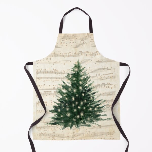 Item preview, Vintage Christmas tree on aged musical notes designed and sold by Meandmyshop.