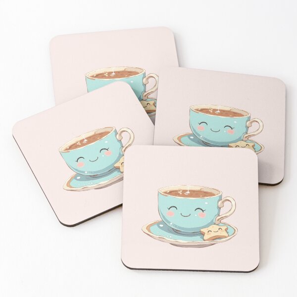 Item preview, Whimsical Teacup Delight in Pastels or Tea Time Cute Kawaii Style designed and sold by ChibiFortune.