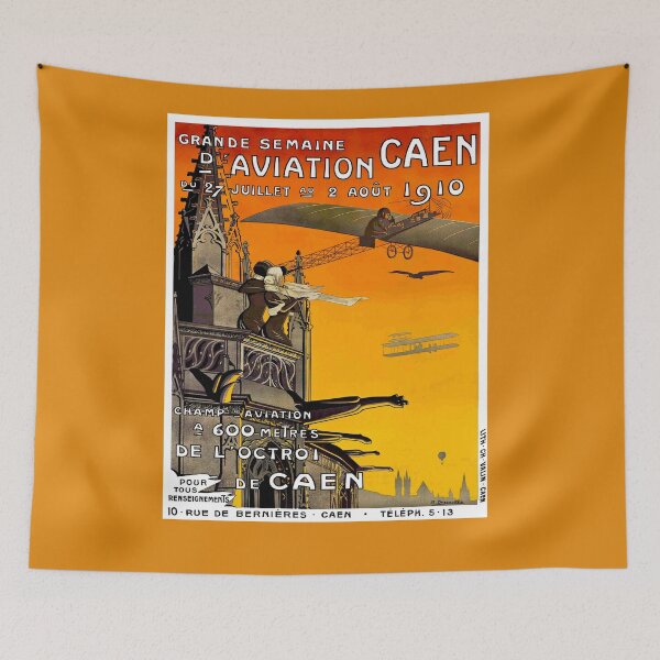 Item preview, Aviation Caen France Vintage 1910 Flying Show Advertising Print designed and sold by posterbobs.