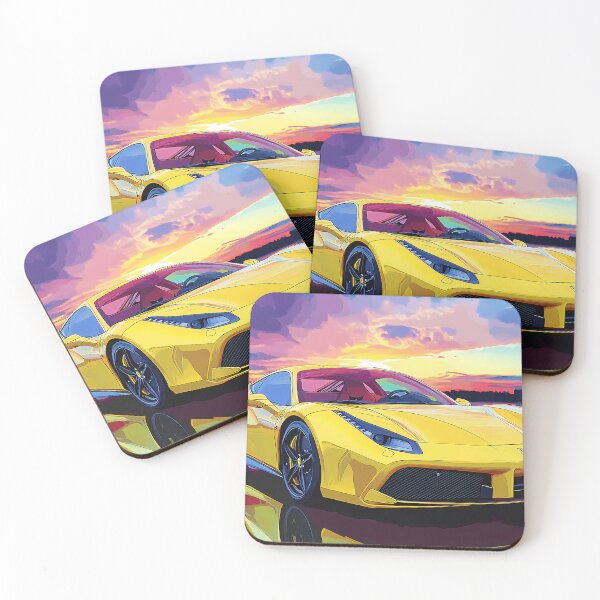 Item preview, Yellow Ferrari 488 Challenge III designed and sold by AutoPopStudio.