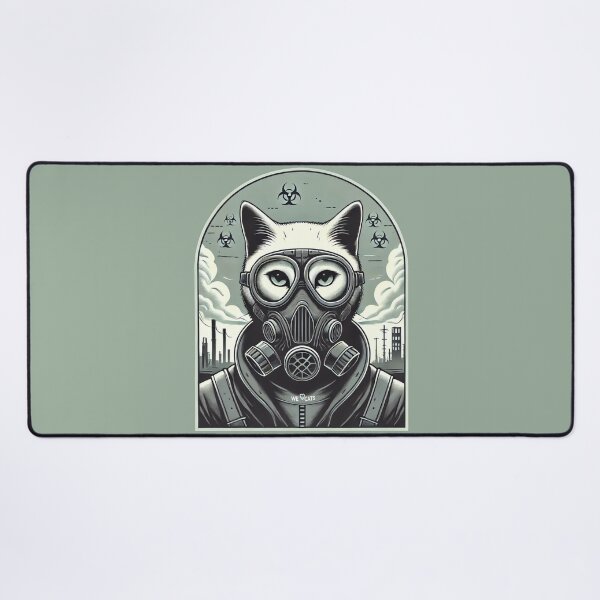 Item preview, Post-Apocalyptic Cat With Gas Mask designed and sold by WeLoveCatss.